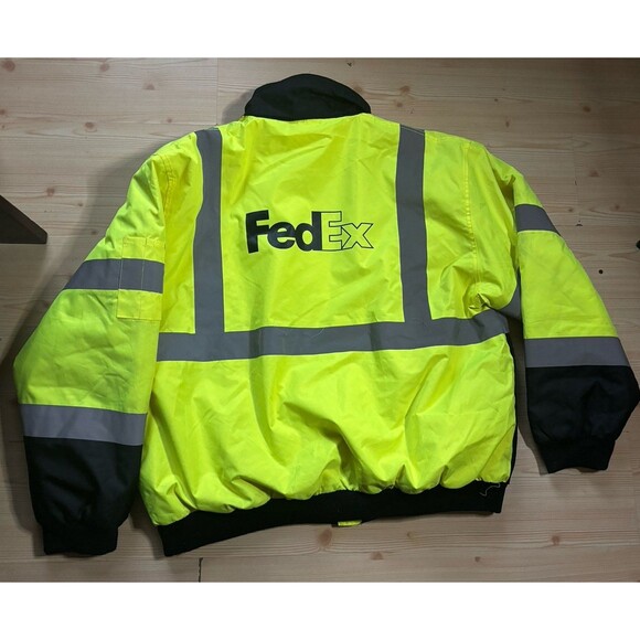 FedEx Reflective Winter MCR Safety Luminator Jacket High Res Uniform 2XL - Picture 9 of 12
